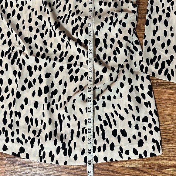 NWT Cream Spotted Draped Dress XL - Picture 9 of 9